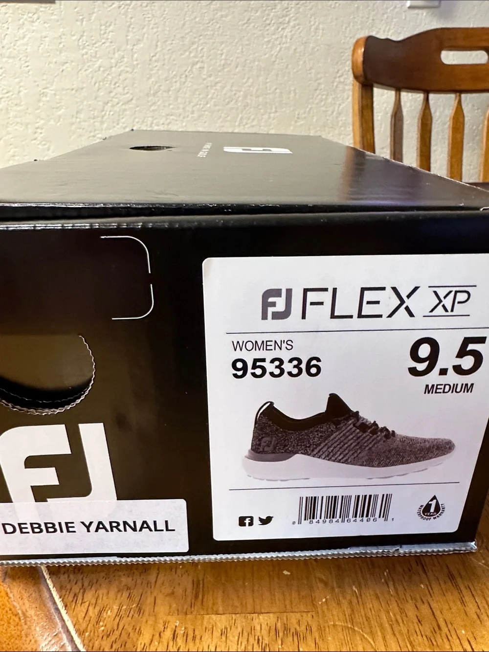 FootJoy Women’s Black and Gray Knit Golf Sneakers - Picture 3 of 3